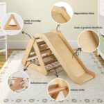 COSTWAY Kletterdreieck 4 in 1 mit Rutsche – Holz-Klettergerüst für Kinder ab 1 Jahr – Bild 7