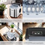 tectake® Eiswürfelmaschine Arctic – 12 kg/24h, 2 Grössen, Selbstreinigung für Zuhause – Bild 5