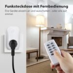 HBN Funksteckdosen Set 5er mit 2 Fernbedienungen – 3680W Funk-Fernsteuerung bis 30m – Bild 2