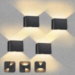 ILIKEPOW 4er Set Solar Wandleuchten mit 240° Abstrahlwinkel – Warmweiss 3000K für Garten & Terrasse