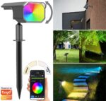 Luminea Home Control 2er-Set smarte Solar-Gartenstrahler RGB-CCT – App-gesteuert mit 16 Mio. Farben – Bild 9