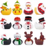THE TWIDDLERS 12er Set Weihnachts-Badeenten – Festliches Badespielzeug für Babys & Kleinkinder