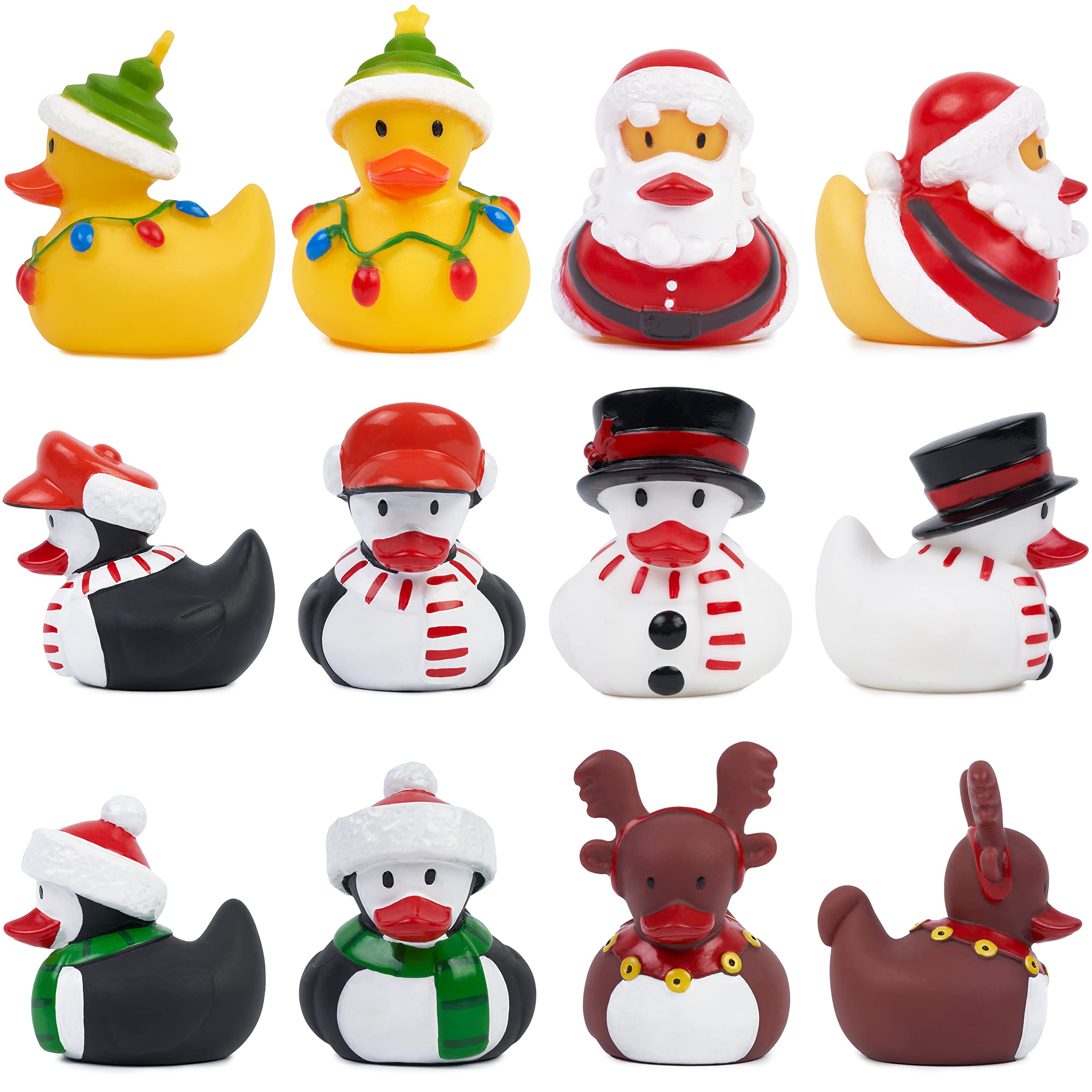 THE TWIDDLERS 12er Set Weihnachts-Badeenten – Festliches Badespielzeug für Babys & Kleinkinder