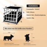 CADOCA® Hundetransportbox M Aluminium 54x70x51cm – Sichere Autotransportbox für Hunde – Bild 4