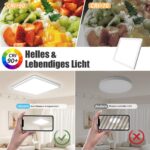 Seruno X LED Deckenleuchte 24W – 3 Farbtemperaturen, IP54, 3200LM für Küche & Bad – Bild 4