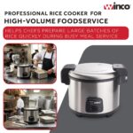 Winco Elektrischer Reiskocher 30 Tassen – Profi-Qualität mit Warmhaltefunktion – Bild 6