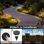 8er-Set ICRGB Solar-Bodenleuchten IP68 mit 8 LEDs – Warmweiss für Garten & Terrasse – Bild 6