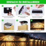 GEARLITE 8er Set Solar-Wandleuchten Muschel – IP65 Gartenbeleuchtung Warmweiß für Aussen – Bild 6