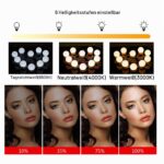 Aourow Hollywood LED Schminklicht mit 10 Glühbirnen – 5 Farbmodi & 6 Helligkeitsstufen – Bild 5