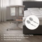 Lionelo Pari 3in1 Beistellbett – 6-fach höhenverstellbar mit Wiege & Transporttasche – Bild 4