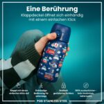 ion8 Kinder Trinkflasche 400ml Edelstahl – Auslaufsicher mit Einhandöffnung – Bild 3