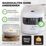 VELANI Mini Reiskocher 0,8L mit 10 Programmen – Multikocher für kleine Küchen – Bild 8