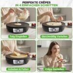 NutriChef Crepe Maker 30 cm elektrisch – Antihaft-Platte mit Temperaturregelung für perfekte Crepes – Bild 6