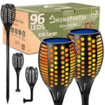 2er Set Solar Fackeln mit 96 LEDs – Flammeneffekt Gartenbeleuchtung IP65 wasserdicht