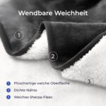 Dreamzie Wasserdichte Hundedecke 218x274cm – Sherpa-Fleece Wendedecke für Sofa & Auto – Bild 5