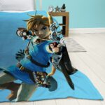 The Legend of Zelda Wohndecke 160 x 200 cm – Flauschige Kuscheldecke Blau für Kinder – Bild 4