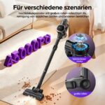 Lubluelu Akku-Staubsauger 45 kPa – Kabellos mit Faltrohr & LED für Tierhaare – Bild 3