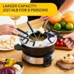 Befano Edelstahl-Fonduetopf 2L mit Temperaturkontrolle – Elektrisches Fondue-Set für 8 Personen – Bild 2