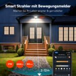 OREiN Smart LED Strahler 28W/3000lm mit Bewegungsmelder – App-gesteuerte Aussenleuchte IP65 – Bild 6