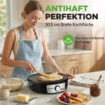 NutriChef Crepe Maker 30 cm elektrisch – Antihaft-Platte mit Temperaturregelung für perfekte Crepes – Bild 4
