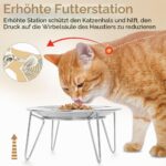 Wellbro Erhöhter Katzennapf aus Edelstahl – Schnurrhaarfreundlich & gegen Erbrechen – Bild 2