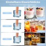 HOMCOM Kommerzielle Eiswürfelmaschine 36 kg/24H – Selbstreinigend mit LCD & Edelstahl – Bild 7