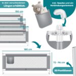 KESSER® Bettschutzgitter 180 cm – Höhenverstellbar & Klappbar mit Mesh-Netz für Kindersicherheit – Bild 7