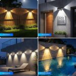 6er Set Giliwosy Solar-Wandleuchten mit Konvexlinse – 3 Modi & 5 Helligkeitsstufen für Garten – Bild 6