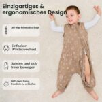Unnivoll Baby-Schlafsack mit Füssen 1,0 Tog – 90 cm, 2er Pack Baumwolle – Bild 7