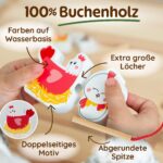 Merle Toys® Fädelspiel ab 2 Jahre – 12 Holzfiguren Bauernhof mit Spielbrett aus FSC Holz – Bild 6