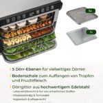KLAMER Dörrautomat Edelstahl 500 W – Obsttrockner mit 24h-Timer & Temperaturregler – Bild 4