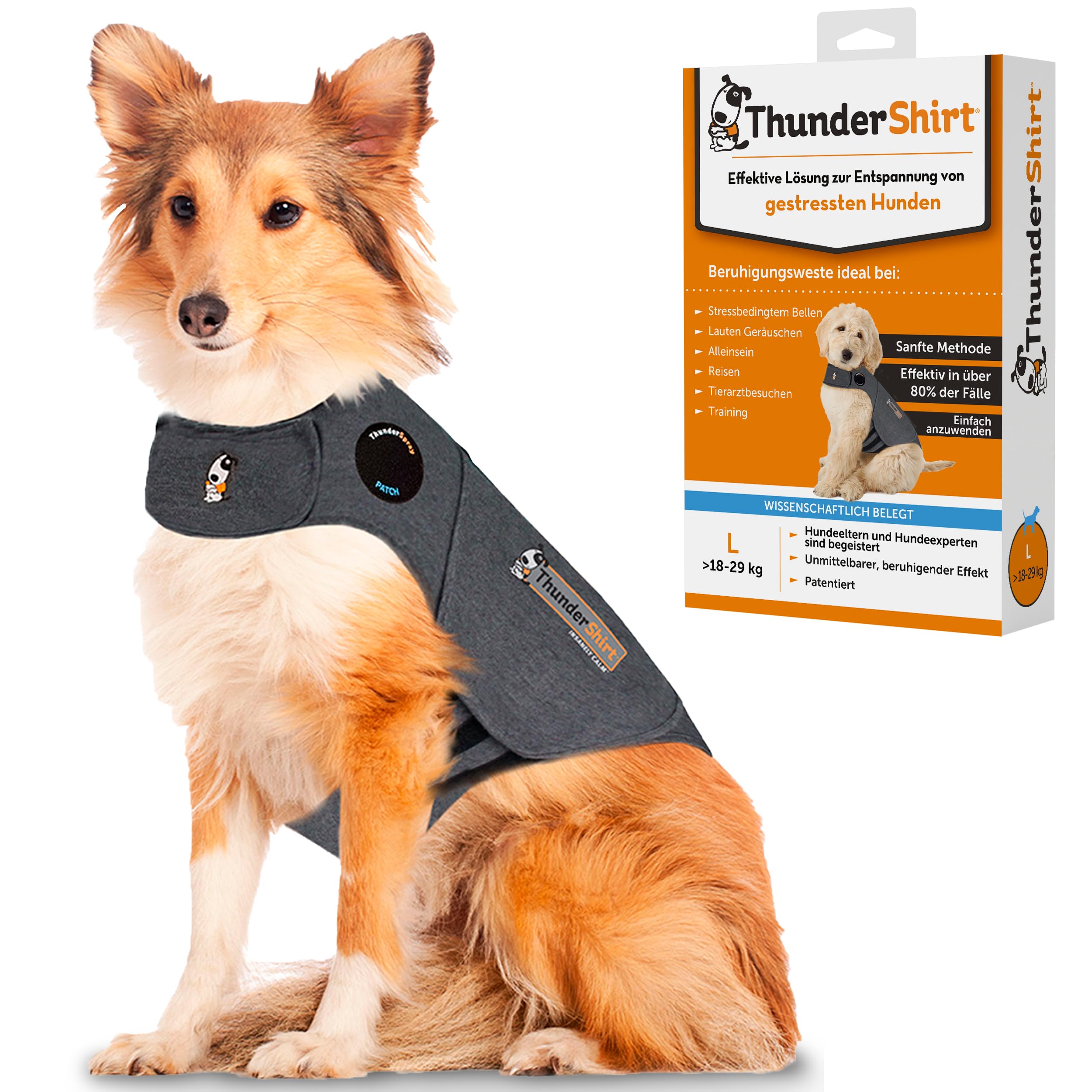 Thundershirt Beruhigungsweste Grösse L – Angstabbau für Hunde ohne Medikamente