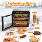 YASHE Edelstahl-Dörrautomat 9 Tabletts – Digitale Temperaturkontrolle & 48h Timer – Bild 5