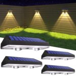 HAMLITE 4er Set Solar Wandleuchte Aussen – 3 Farbtemperaturen, IP65 wasserdicht für Garten & Terrasse