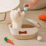 Tidelit Hundespielzeug Aufbewahrungskorb 35,5x26x20cm – Baumwollseil Organizer für Haustiere – Bild 2