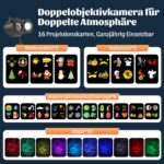 OUSFOT Halloween Projektor mit 16 Folien & Fernbedienung – LED Wassermotive für Aussen – Bild 2