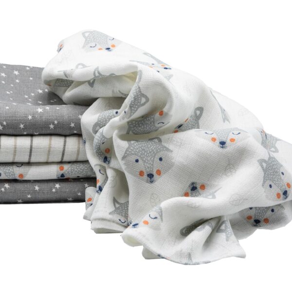 Clevere Kids Mulltücher 5er-Pack 70x80 cm – Oeko-TEX zertifiziert für Babys