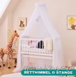 ALAVYA HOME® Betthimmel Tüll 120x200cm mit Himmelstange – Babybett Moskitonetz Weiss – Bild 2