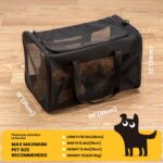 Conlun Hundetransporttasche L Schwarz – Faltbare Reisetasche mit 4-seitigem Mesh für Haustiere bis 9 kg – Bild 2