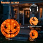 2er Set Halloween Kürbis Laterne 30cm mit 40 LEDs – IP44 Wasserdicht, 8 Modi & Timer – Bild 7