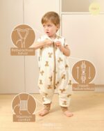 molis&co Babyschlafsack mit Füssen 80 cm – 1 TOG Baumwolle für Frühling & Herbst – Bild 3