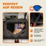 CADOCA® Hundebox XXL 90x60x66cm – Faltbare Transportbox mit Liegedecke für Hunde & Katzen – Bild 3