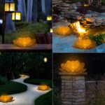ORHOMELIFE Solar Lotus Gartenleuchte – IP65 Bodenleuchte mit Craquelé-Glas für Terrasse & Garten – Bild 6