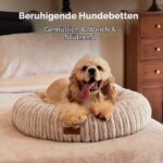 FUKUMARU Orthopädisches Hundebett 64x64 cm – Memory-Schaum Donut-Design in Kamel – Bild 2