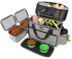 Pecute Hunde-Reisetasche 42x30x18 cm mit 2 Näpfen – Hundetragetasche für Reisen & Camping