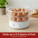 Classic Cuisine Elektro-Dampfgarer mit Timer – Multifunktionales Dampfgerät für gesunde Küche – Bild 5