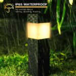 Joomer 8er Set Solarleuchten Quadrat Warmweiss – Wasserdichte Gartenbeleuchtung mit Dämmerungssensor – Bild 2