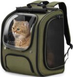 Pecute Katzenrucksack 42x32x26 cm mit Sichtfenster & Mesh-Belüftung – Ergonomischer Haustier-Rucksack