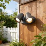 JNR Aussenwandleuchte Anthrazit mit 330° Doppel-Strahler – IP65 LED Wandlampe – Bild 6
