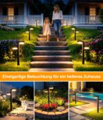GEARLITE 4er-Set Solarleuchten mit Doppelkopf-Design – 24 LED Warmweiss für Garten & Terrasse – Bild 6